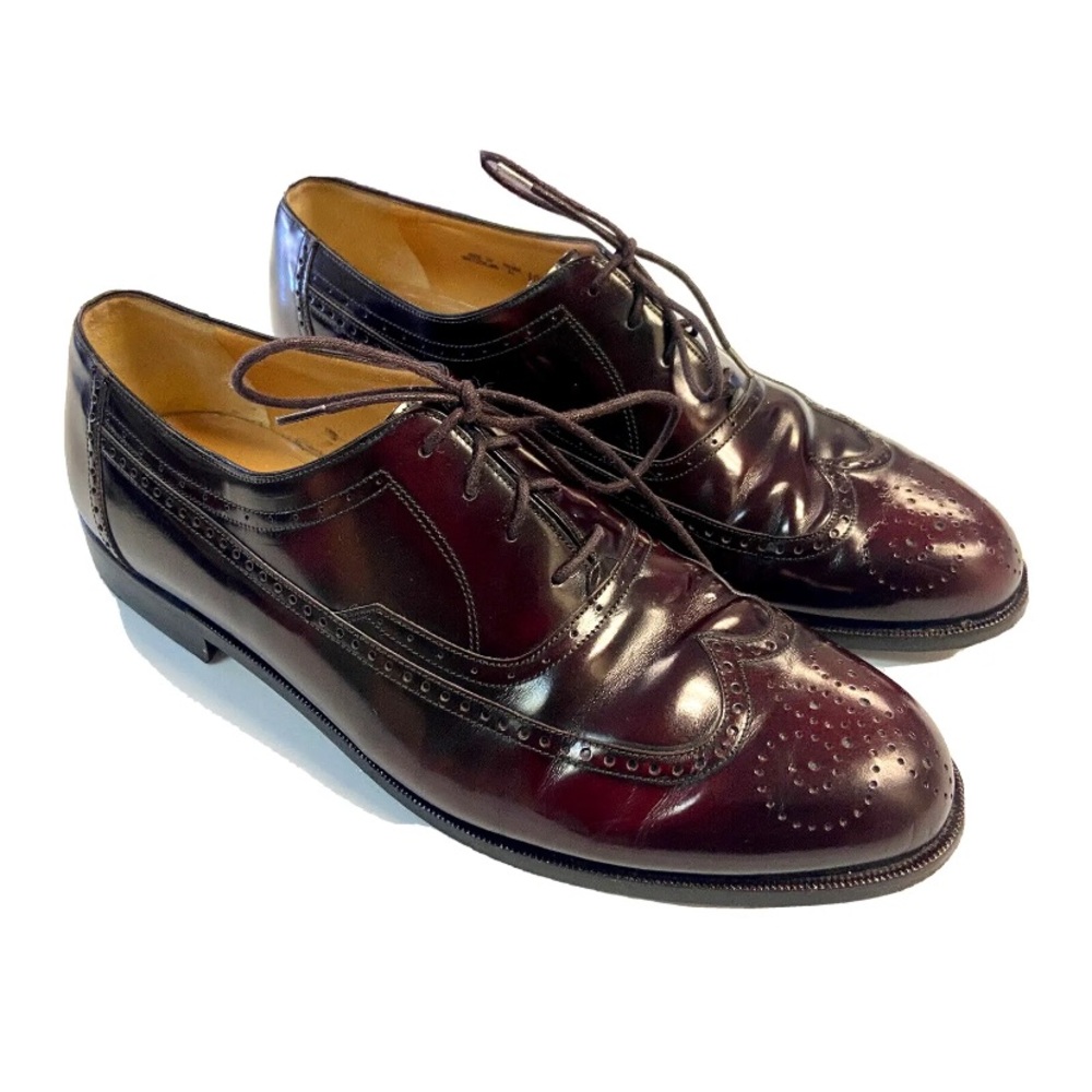 BALLY Wingtip Mens Oxford Shoes 10.5 LEDAR-01 Burgundy